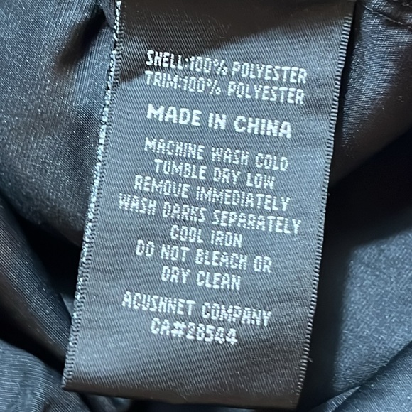 Footjoy Black Golf V-Neck Windbreaker Jacket Mens large Polyester White coat FJ - Picture 11 of 13